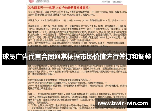 球员广告代言合同通常依据市场价值进行签订和调整 球员广告代言合同通常依据市场价值进行签订和调整