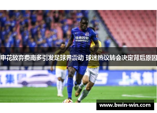 申花放弃费南多引发足球界震动 球迷热议转会决定背后原因