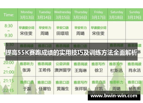 提高55K赛跑成绩的实用技巧及训练方法全面解析 提高55K赛跑成绩的实用技巧及训练方法全面解析
